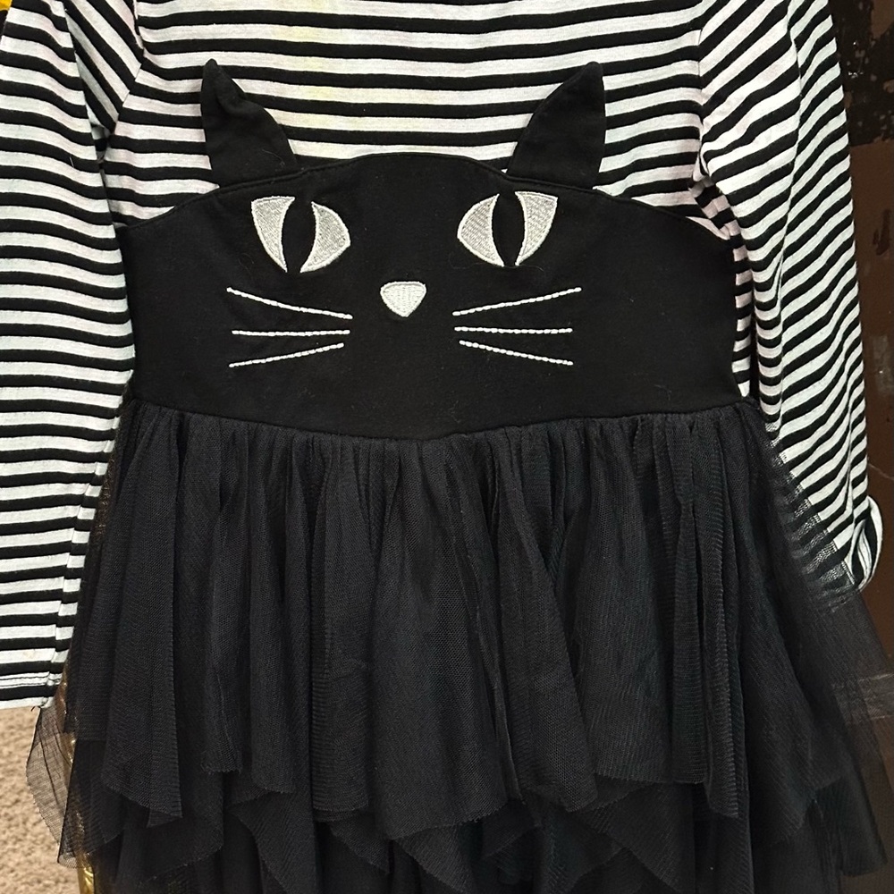 Girl’s Bonnie Jean Striped Cat Dress - Sz 5 - Picture 7 of 7